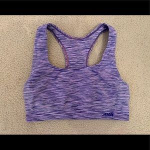 Purple (galaxy-like pattern) sports bra. So comfy!